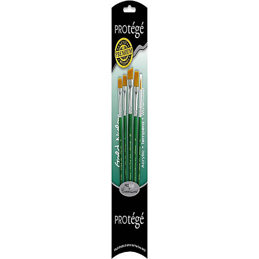 Protege Brush Set Gold Nylon Short Handle 5pc