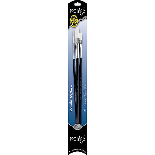 Protege Brush Set White Nylon Long Handle 3pc
