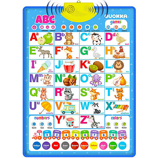 QUOKKA Vertical ABC Learning Interactive Wall Chart for Toddlers