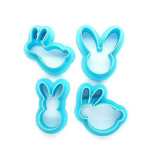Rabbit Clay Cutter Set, 4 Easter Bunny Shapes