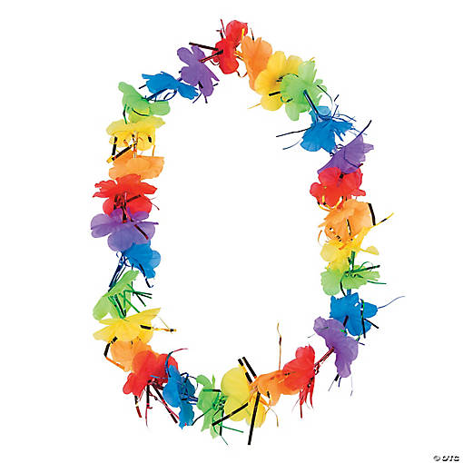 Rainbow Polyester Tinsel Leis  - 12 Pc.