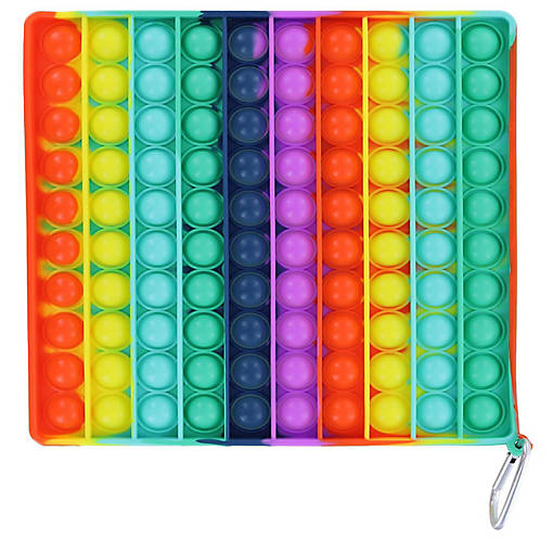 Rainbow Square 100-Button Silicone Pop Fidget Toy