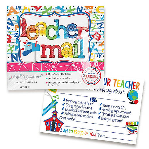 Rainbow Teacher Mail for Students by AmandaCreation 30ct