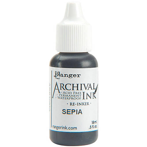 Ranger Archival Pad Reinker .5oz-Sepia