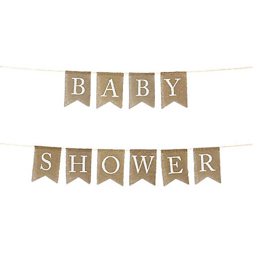 Real Burlap Pennant Banner