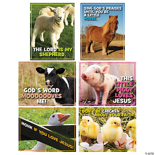 Realistic Religious Barnyard Poster Set - 6 Pc.