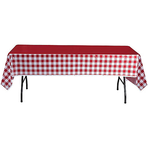 Red and White Checkered Tablecloths 8 Pack