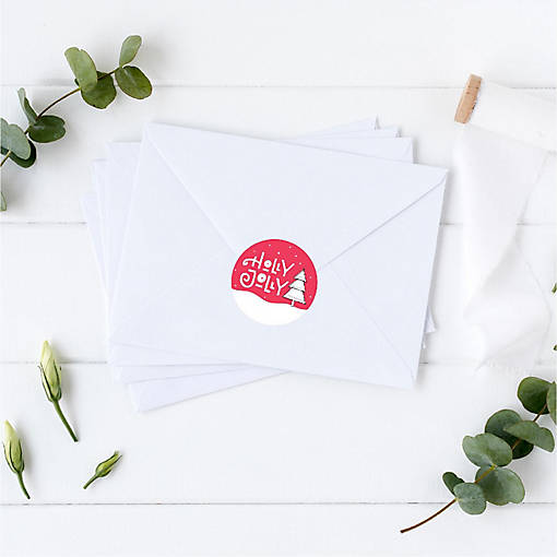 Red Black Christmas Tree Gift Labels