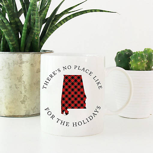Red Buffalo Plaid Alabama Ceramic Mug