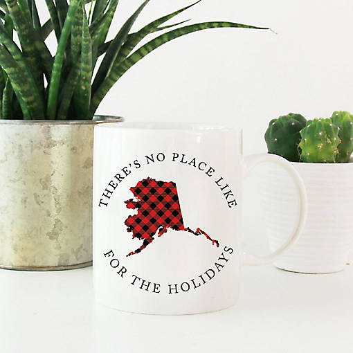 Red Buffalo Plaid Alaska Ceramic Mug