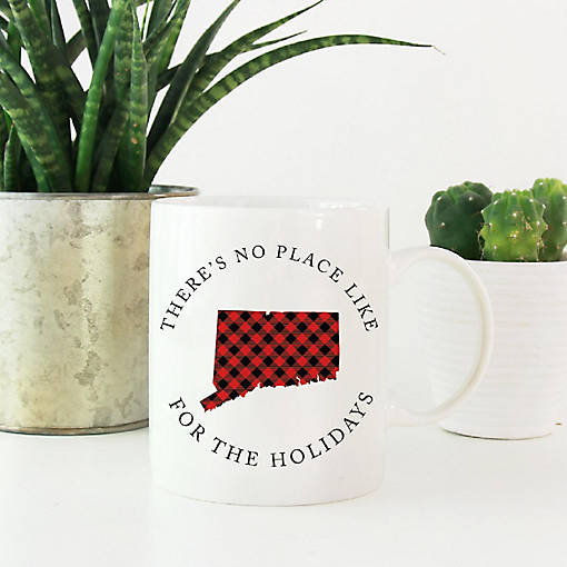 Red Buffalo Plaid Connecticut Mug