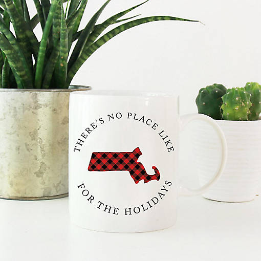 Red Buffalo Plaid Mass. Ceramic Mug