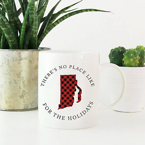 Red Buffalo Plaid Rhode Isl. Ceramic Mug