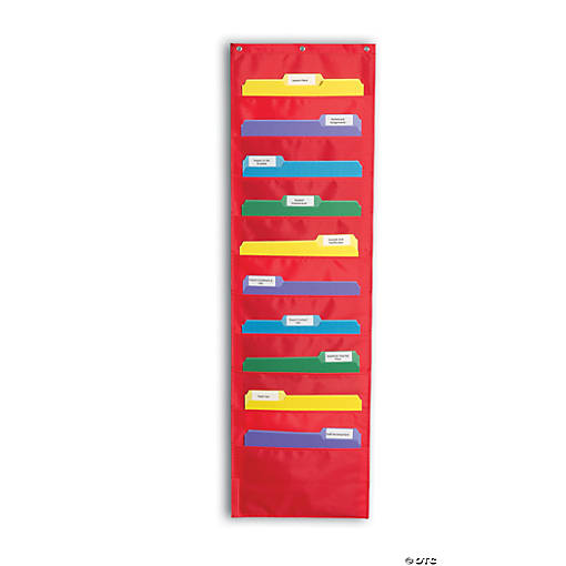Red File Folder Storage Pocket Chart 