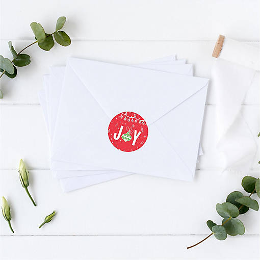 Red Green Christmas Joy Gift Labels