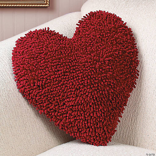 Red Heart Chenille Pillow