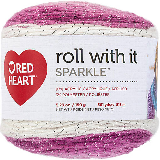 Red Heart Roll With It Sparkle Yarn-Pixie
