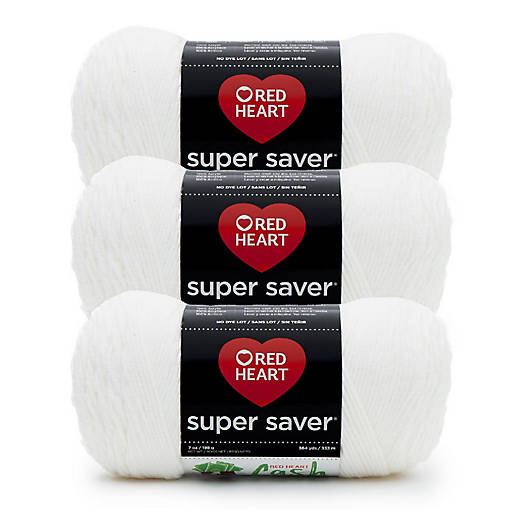 Red Heart Super Saver Yarn 3/Pack-White