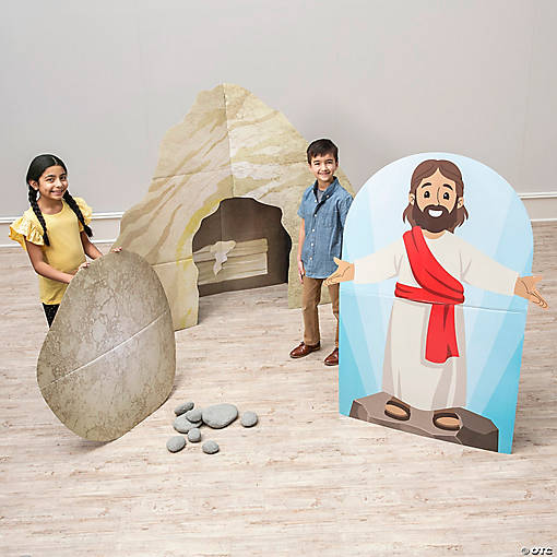 Religious Easter He is Risen Empty Tomb Stand-Up Kit - 4 Pc.