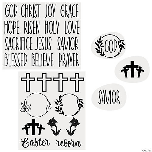 Religious Easter Rub-On Decal Sheets - 4 Pc.