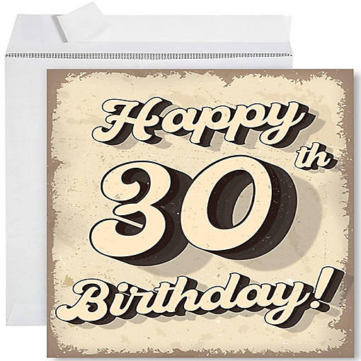 Retro Rustic 30th Jumbo Card 8.5x11IN