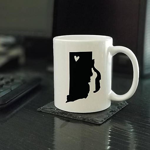 Rhode Island State Heart Ceramic Mug