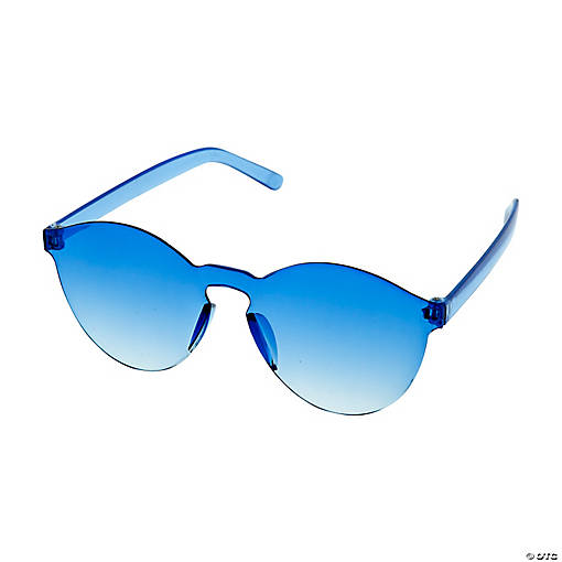 Rimless Blue Glasses - 12 Pc.