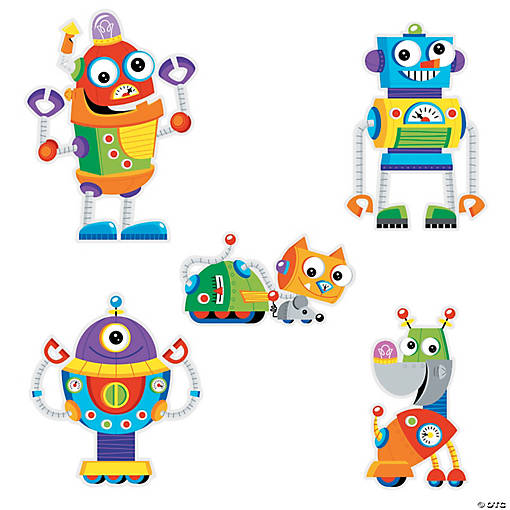 Robot Party Wall Cutouts - 6 Pc.