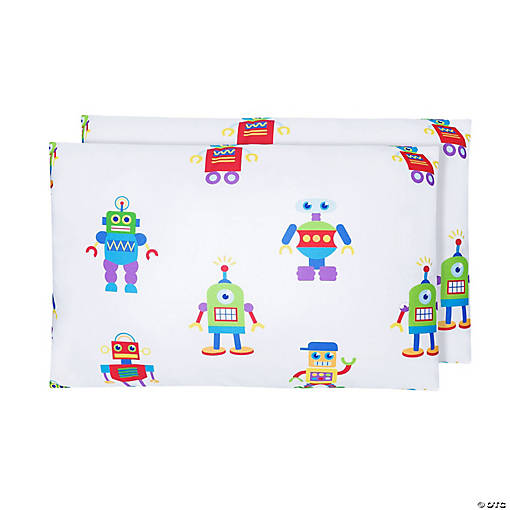 Robots Microfiber Pillowcases - Toddler (2 pk)