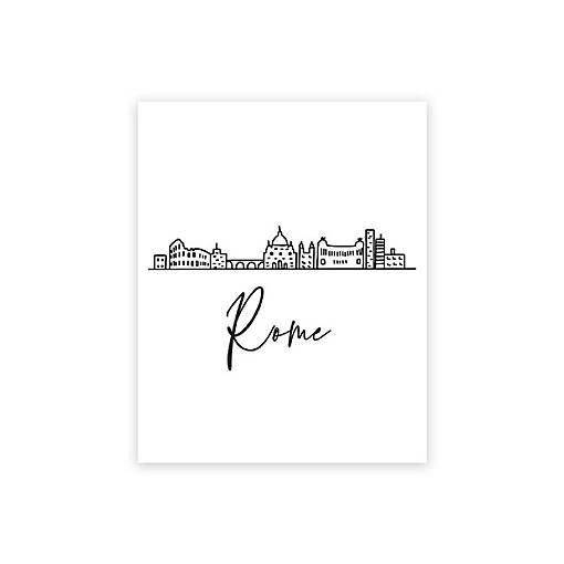 Rome Skyline BW 16x20in 1-Pack