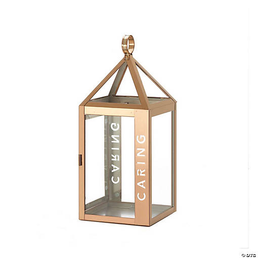 Rose Metal Frame Caring Lantern 13.75"