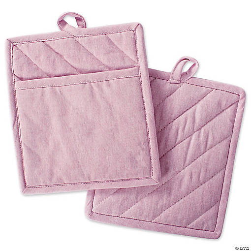 Rose Solid Chambray Potholder (Set Of 2)