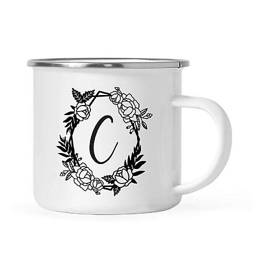 Roses Monogram C 11oz Campfire Mug