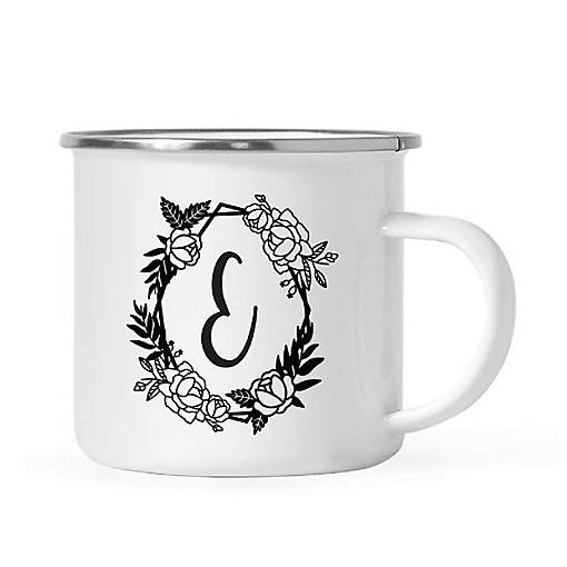 Roses Monogram E 11oz Campfire Mug