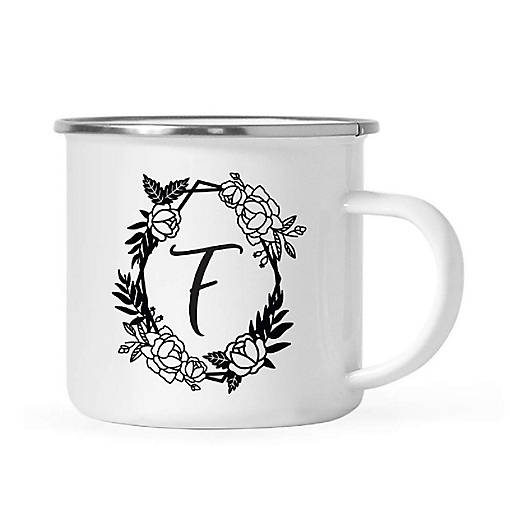Roses Monogram F 11oz Campfire Mug