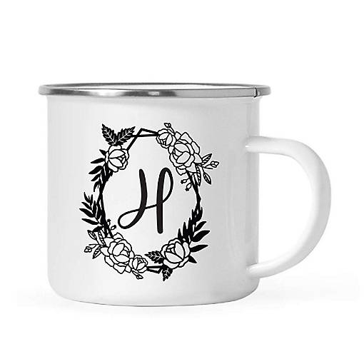 Roses Monogram H 11oz Campfire Mug