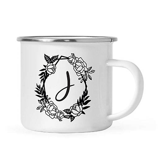 Roses Monogram J 11oz Campfire Mug