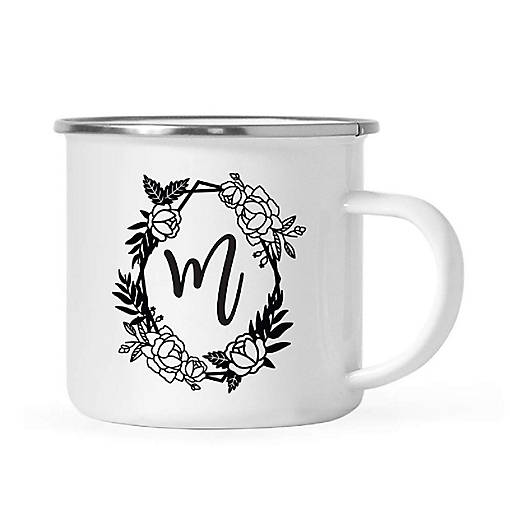 Roses Monogram M 11oz Campfire Mug