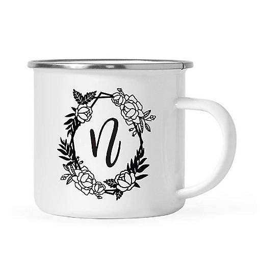 Roses Monogram N 11oz Campfire Mug