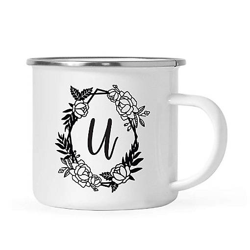 Roses Monogram U 11oz Campfire Mug