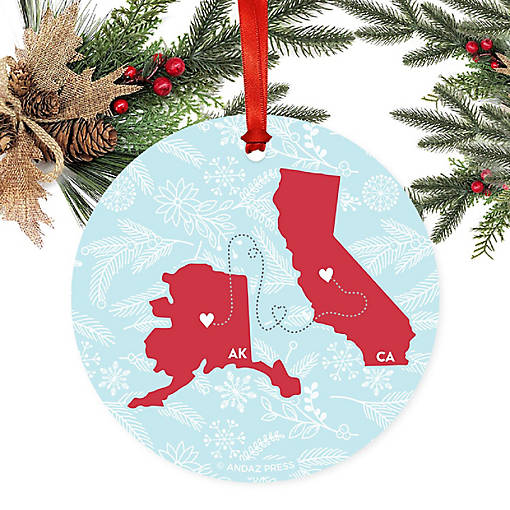 Round Keepsake Ornament, CA &amp; AK