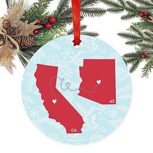 Round Keepsake Ornament, CA &amp; AZ