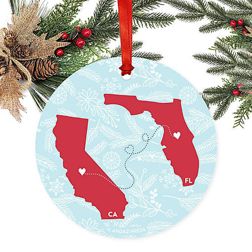 Round Keepsake Ornament, CA &amp; FL