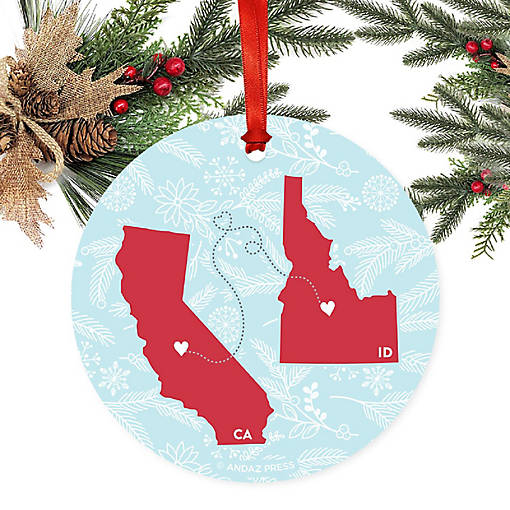 Round Keepsake Ornament, CA &amp; ID