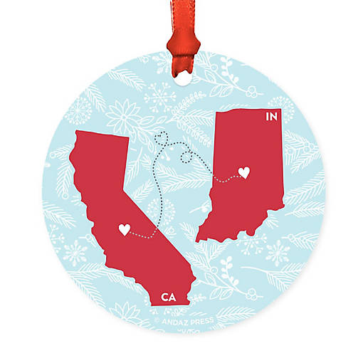 Round Keepsake Ornament, CA &amp; IN