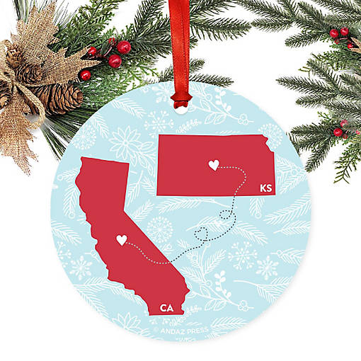 Round Keepsake Ornament, CA &amp; KS