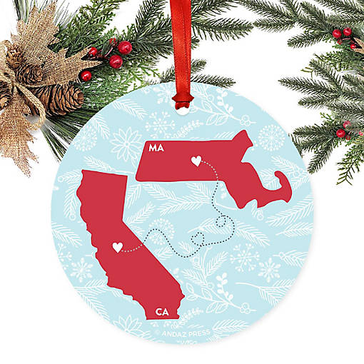 Round Keepsake Ornament, CA &amp; MA