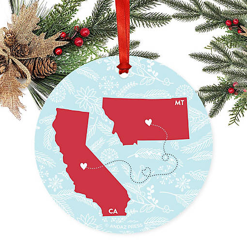Round Keepsake Ornament, CA &amp; MT