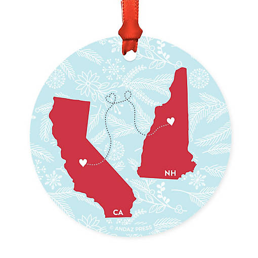 Round Keepsake Ornament, CA &amp; NH