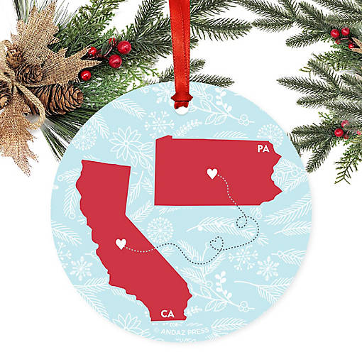 Round Keepsake Ornament, CA &amp; PA
